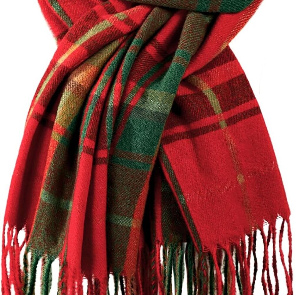 Womens Winter Scarf, Fashion Cashmere Feel Plaid Scarfs for Women, Pashmina Shaw